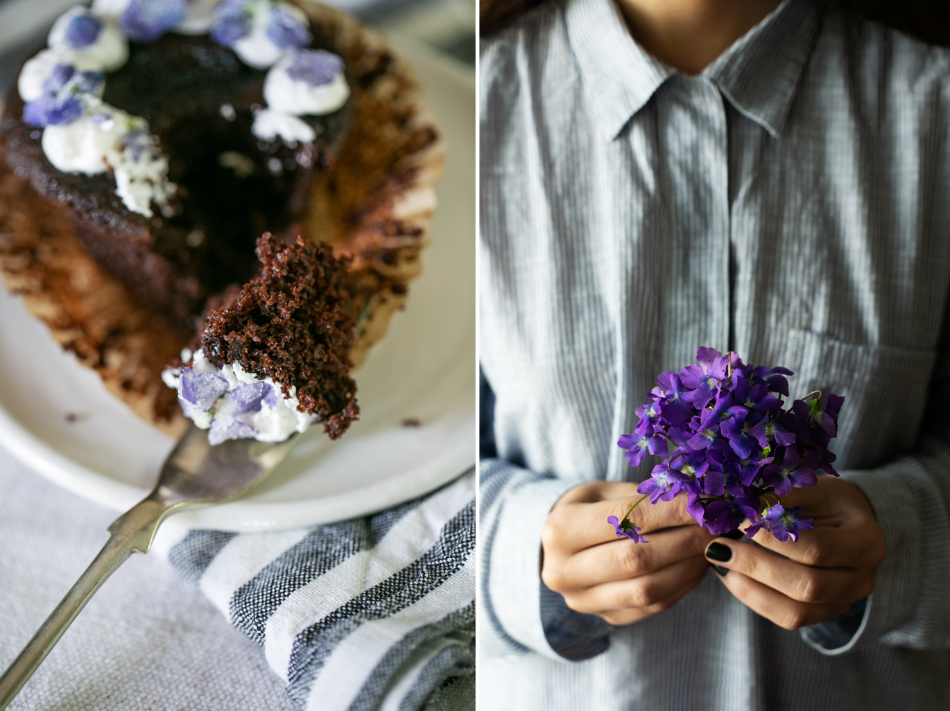 wild violets chocolate cake